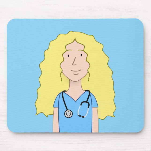 Blonde Nurse Mouse Pad (Front)