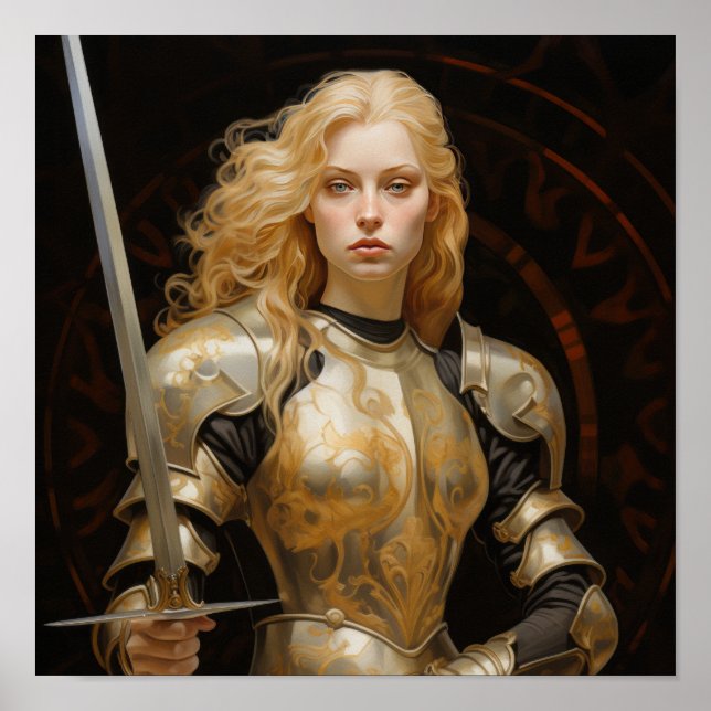 Blonde Paladin Poster - Divine Warrior Jean of Arc (Front)