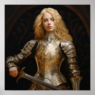 Blonde Paladin Poster - Jean of Arc Inspired Warri