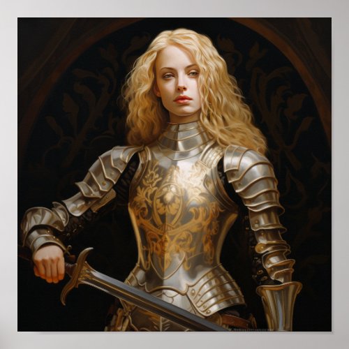 Blonde Paladin Poster _ Jean of Arc Inspired Warri