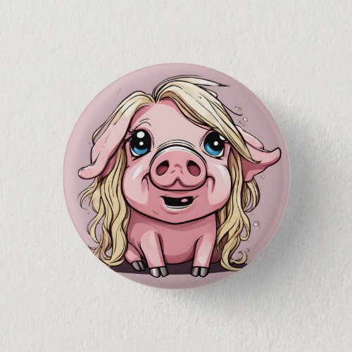 Blonde Pig Button