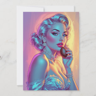 Blonde Pin-Up Chocolate Egg  Holiday Card