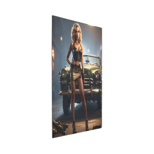 Blonde pin-up girl 2 metal print