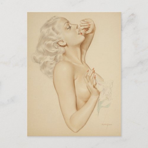 Blonde Pin Up Postcard