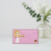 Blonde/Pink Cupcake Baker/Bakery 3 Business Card (Standing Front)