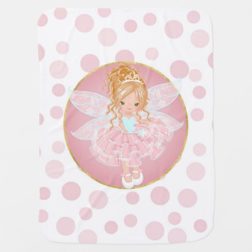 Blonde Pink Fairy Baby Blanket