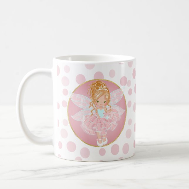 Blonde Pink Fairy Coffee Mug (Left)