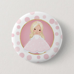 Blonde Pink Princess Button
