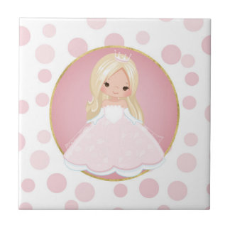 Blonde Pink Princess Ceramic Tile