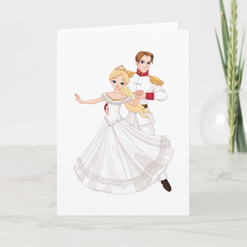 Blonde Princess and Charming Prince Fairytale Card