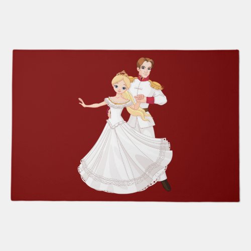 Blonde Princess and Charming Prince Fairytale Doormat