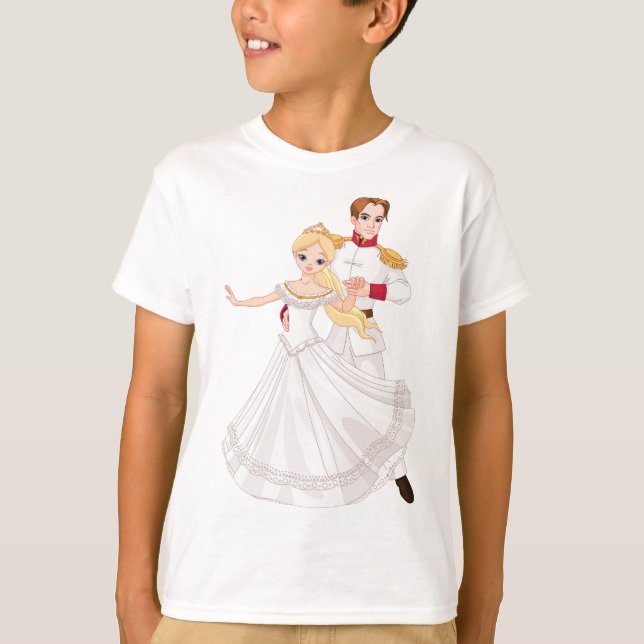Blonde Princess and Charming Prince Fairytale T-Shirt (Front)