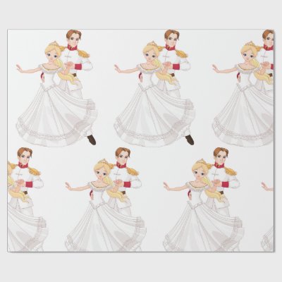 Blonde Princess and Charming Prince Fairytale Wrapping Paper