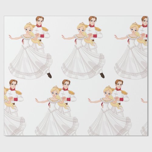 Blonde Princess and Charming Prince Fairytale Wrapping Paper