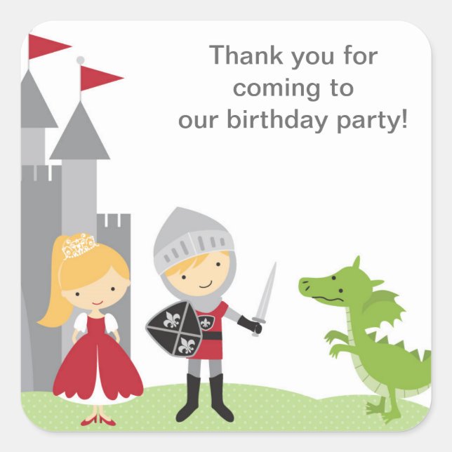 Blonde Princess and Knight Stickers (Front)