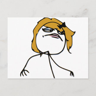 Blonde Rage Girl Meme Postcard