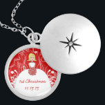Blonde Red Musical Wedding 1st Christmas Necklace<br><div class="desc">Keepsake Necklaces Choose either Silver Plated Gold Finish or Sterling Silver Unique Personalized Custom !st Christmas Gift Wedding Keepsake Wedding Party Necklaces - to change background color - click customize - click edit - choose last tool in drop down menu and choose from one of the colors shown or enter...</div>