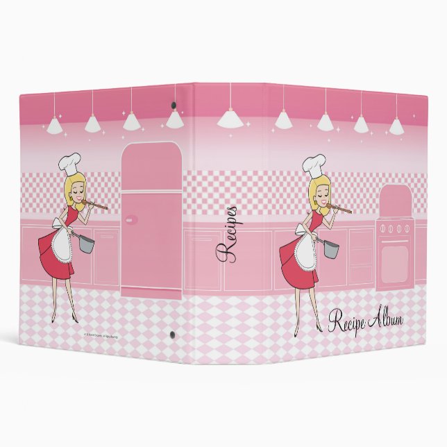 Blonde Retro Housewife's 2" Recipe Binder (Background)