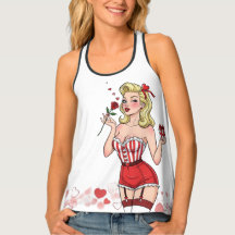 Blonde Retro Valentine Pin-Up Girl