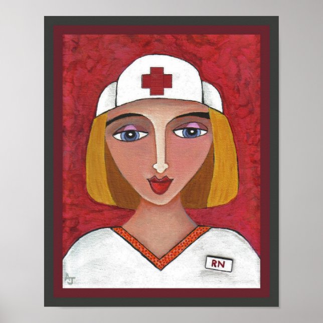 Blonde RN - nursing / nurse print (Front)