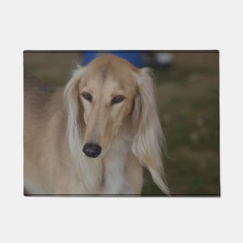 Blonde Saluki Dog Doormat by DogPoundGifts at Zazzle