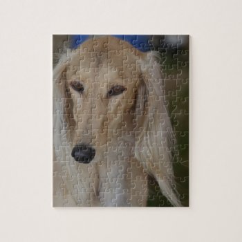 Blonde Saluki Dog Jigsaw Puzzle by DogPoundGifts at Zazzle