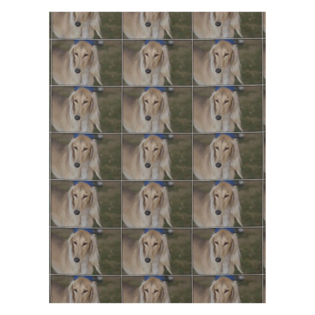 Blonde Saluki Dog Tablecloth (Front)
