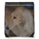 Blonde Saluki Drawstring Bag