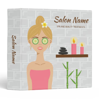 Blonde Spa Woman Illustration Custom Spa Business Binder