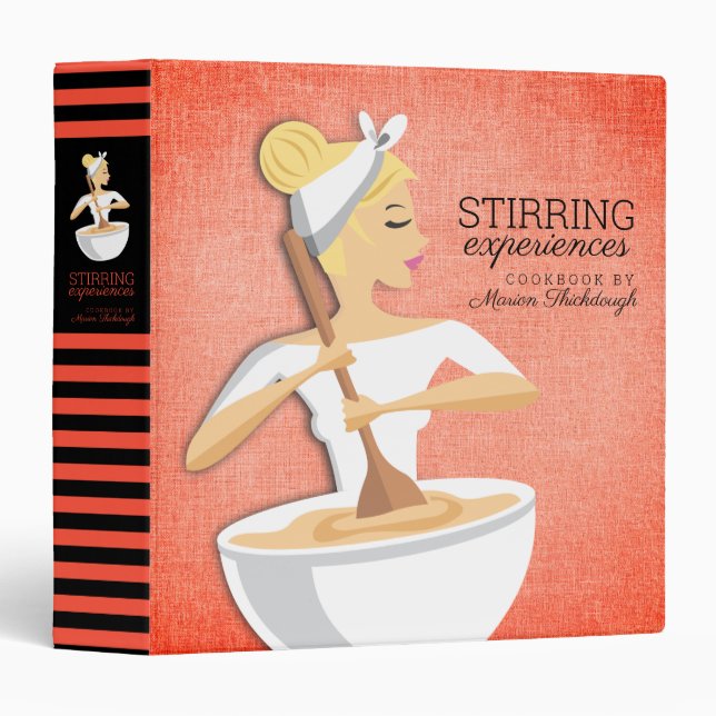 Blonde stirring baker bakery chef cookbook recipe  3 ring binder (Front/Spine)