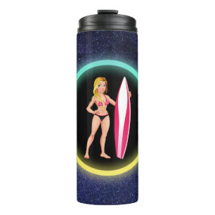 Blonde Surfer Teenage Girl Galaxy     Thermal Tumbler