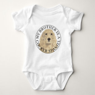 Blonde Tan Golden Cocker Spaniel Dog Big Brother Baby Bodysuit