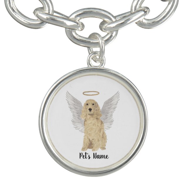 Blonde Tan Golden Cocker Spaniel Sympathy Memorial Bracelet (Design)