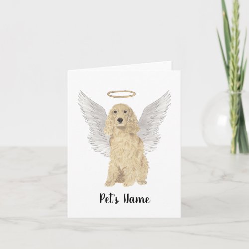 Blonde Tan Golden Cocker Spaniel Sympathy Memorial Card