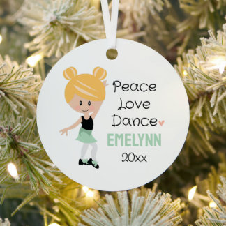 Blonde Tap Dancer Metal Ornament