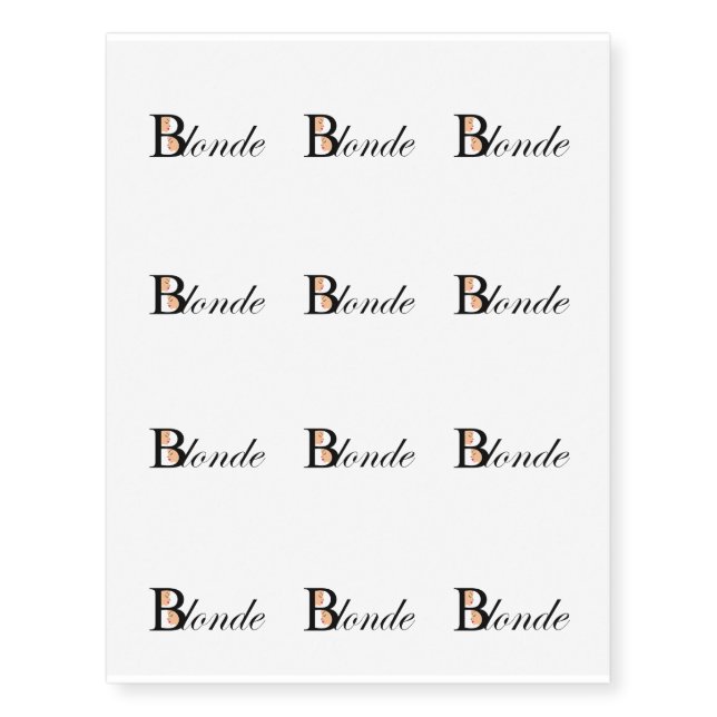 Blonde Temporary Tattoos (Front)