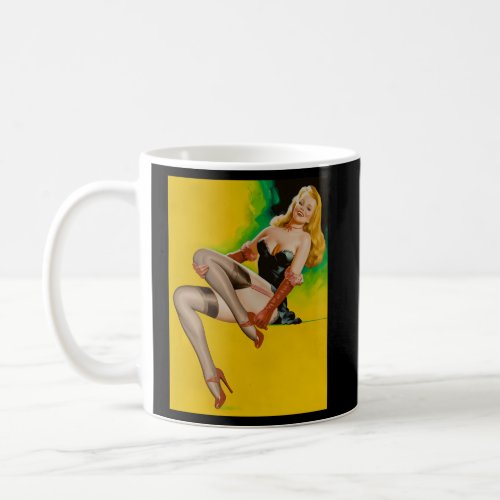 Blonde Up In Stockings Heels_Retroup Coffee Mug