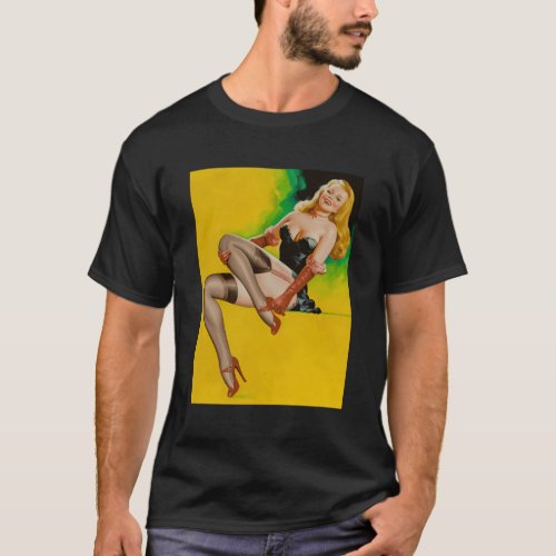 Blonde Up In Stockings Heels_Retroup T_Shirt