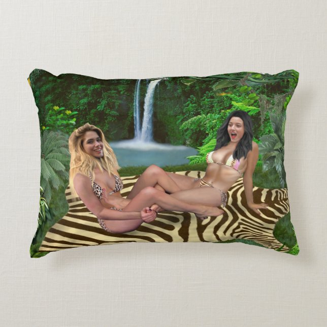 BLONDE VS BRUNETTE ACCENT PILLOW (Front)