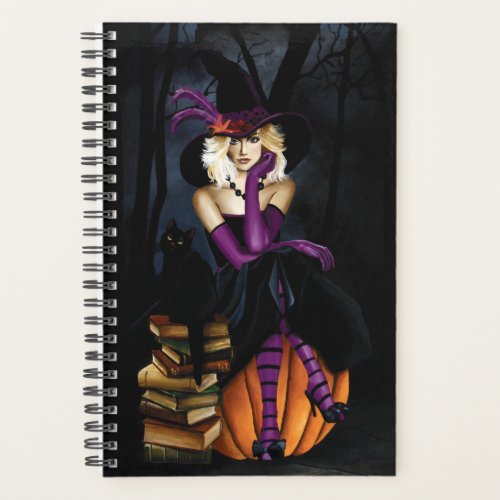 Blonde Witch Pumpkin Purple Planner