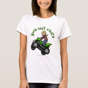 Blonde Woman ATV Four Wheeler Driver T-Shirt