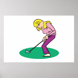 Lady Golfer Posters | Zazzle