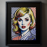 Blonde Woman Pop Art Poster<br><div class="desc">Blonde Woman Pop Art  The aspect ratio is 3:4. It was designed to be printed as 24"x32"</div>