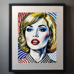 Blonde Woman Pop Art Poster<br><div class="desc">Blonde Woman Pop Art  The aspect ratio is 3:4. It was designed to be printed as 24"x32"</div>