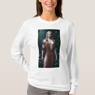 Blonde Woman with a Snake on a Jungle Sweatshirt T-Shirt