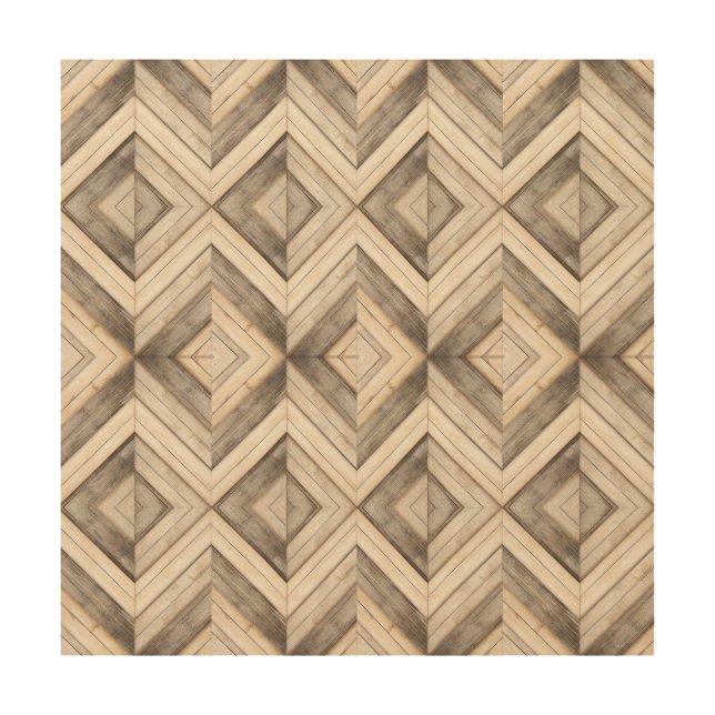 Blonde Wood Chevron Pattern Beautiful Wood Wall Art (Front)
