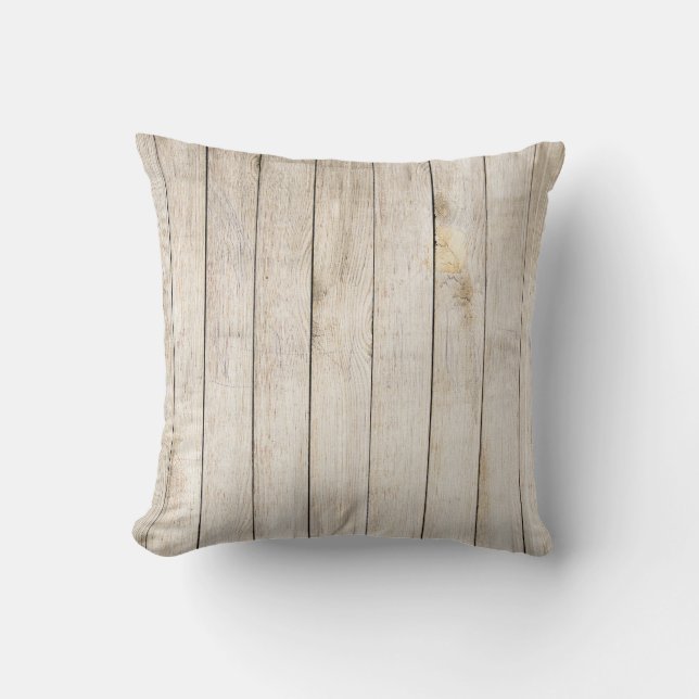 Blonde Wood Plankes Throw Pillow (Front)