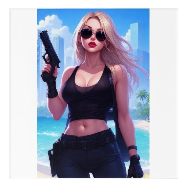 Blondie Bangs Back Acrylic Print (Front)