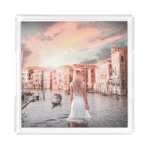 Blondie In Romantic Venice Acrylic Tray