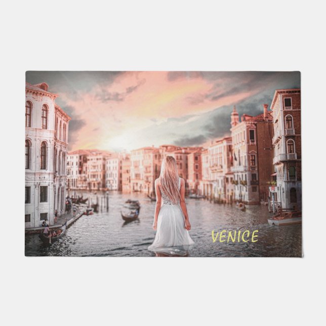 Blondie In Romantic Venice     Doormat (Front)